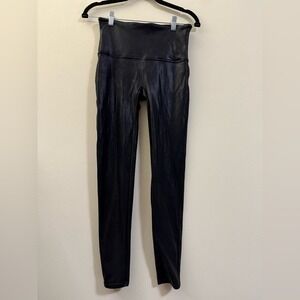 Spanx High Rise Faux Leather Leggings in Black - L